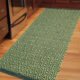 Cosmorugs Designer Handloom Cotton Kitchen Mats 3x1.5ft Light Green and Dark Green
