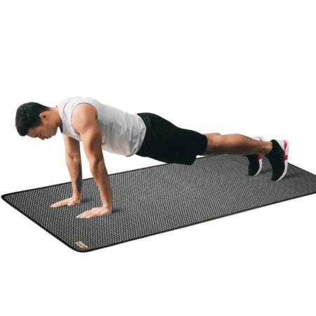 Cosmorugs 8mm Self Cushioning Antiskid Cotton Yoga Mats Black & Grey