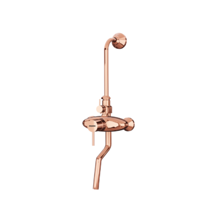 single lever wall mixer with flanges rose gold  - Magic Series