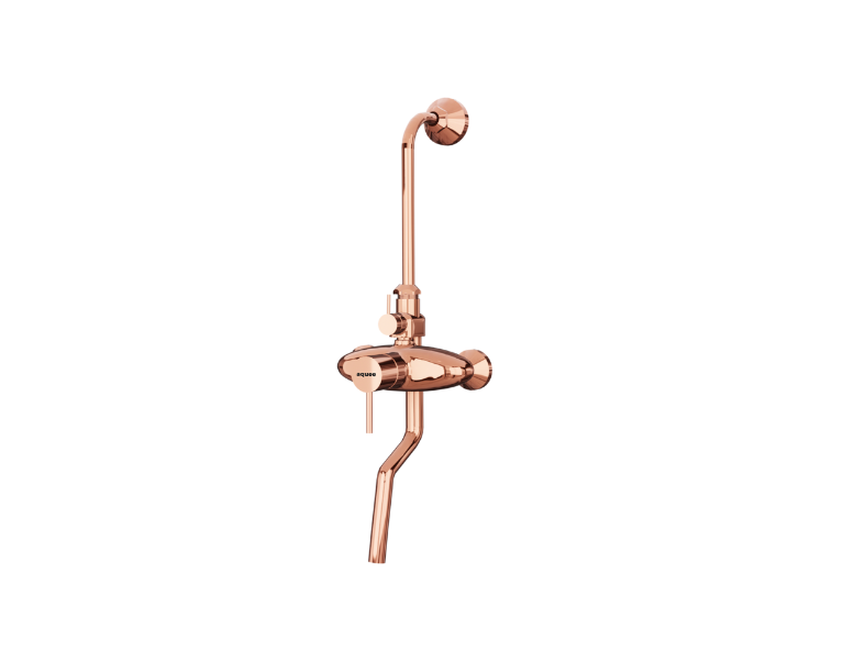 single lever wall mixer with flanges rose gold  - Magic Series