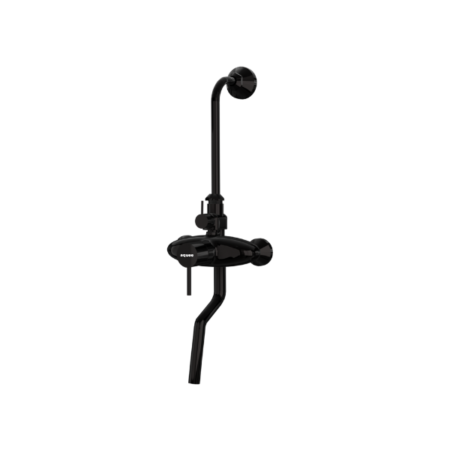 single lever wall mixer with flanges -black - Magic Series