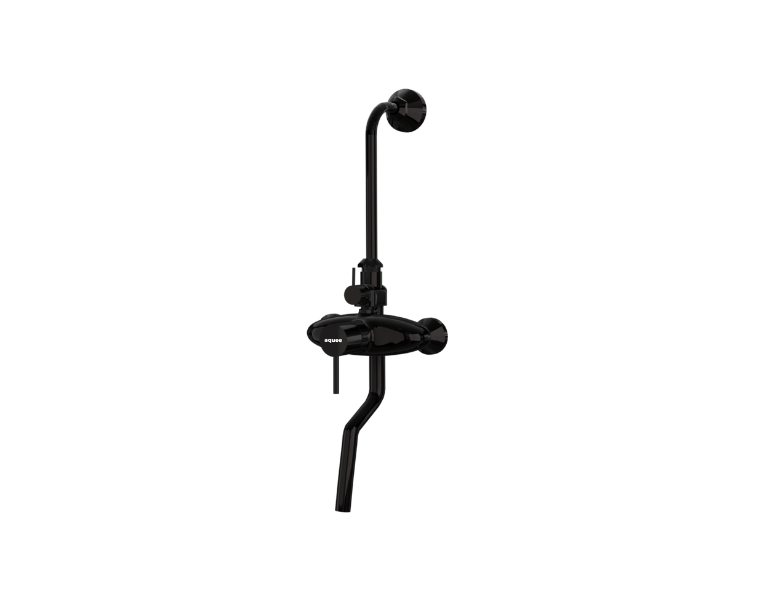 single lever wall mixer with flanges -black - Magic Series