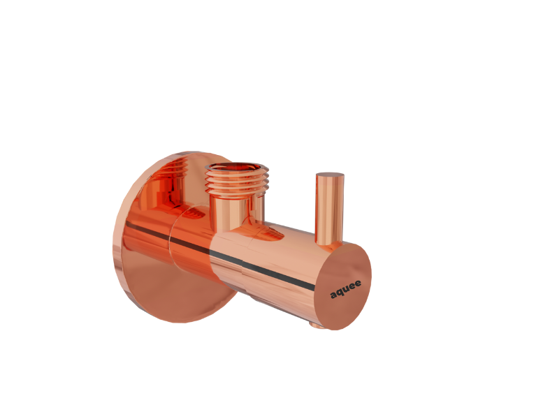 Angle valve with flange Rose Gold