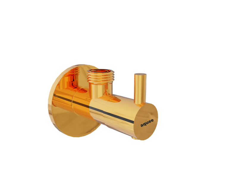 Angle valve with flange Gold