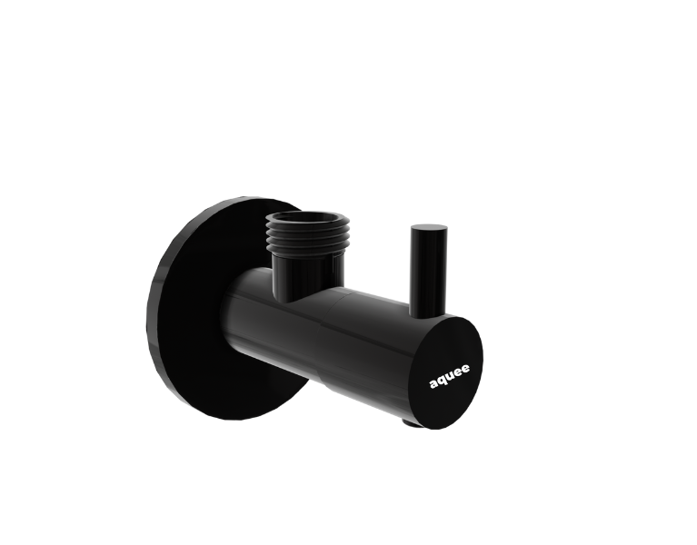 Angle valve with flange  black